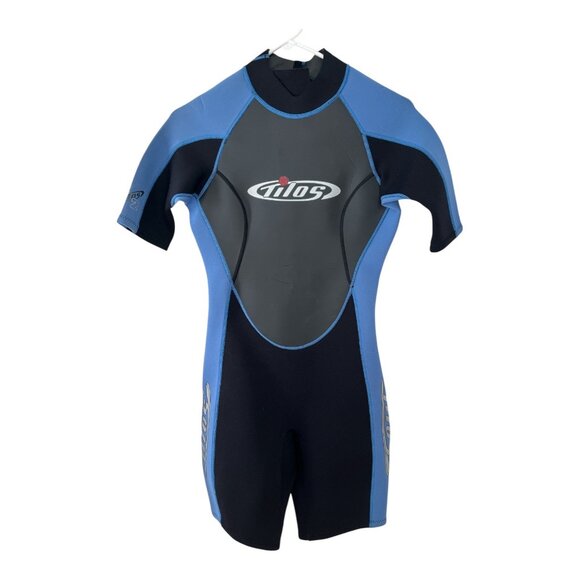 Tilos Men’s M Shorty Wetsuit – 2/2mm Neoprene Nylon – Black Blue – Surf Dive Swi - Picture 1 of 5